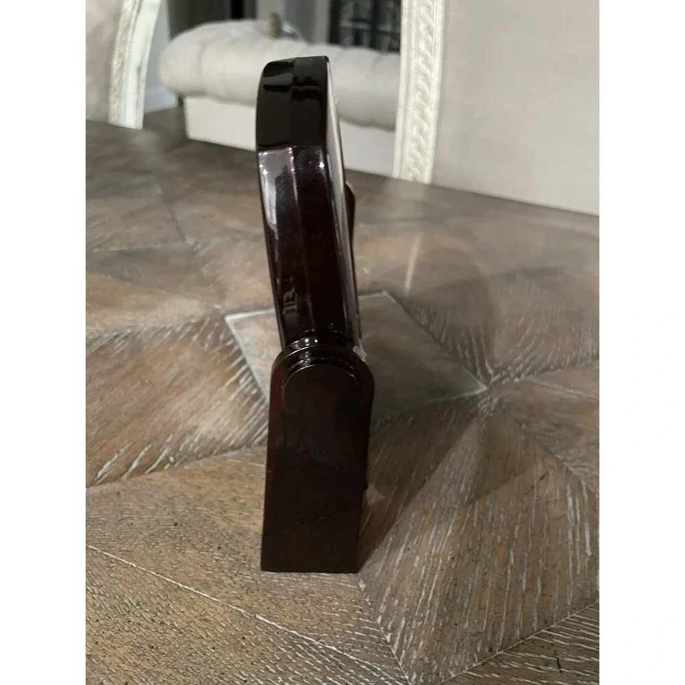 Vintage Brown Lucite Vanity Makeup Mirror Double Sided Swivel Tilt Tabletop